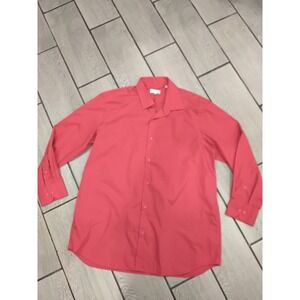 Modena Men's Coral Contemporary Fit Dress Shirt Size Large